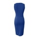 thumbnail image 3 of Vestido mini sexy sin mangas con cuello en V y pliegues envolventes, color liso, para mujer - Poliéster, elegante, con fruncido en la cintura y corte ajustado, 3 of 4