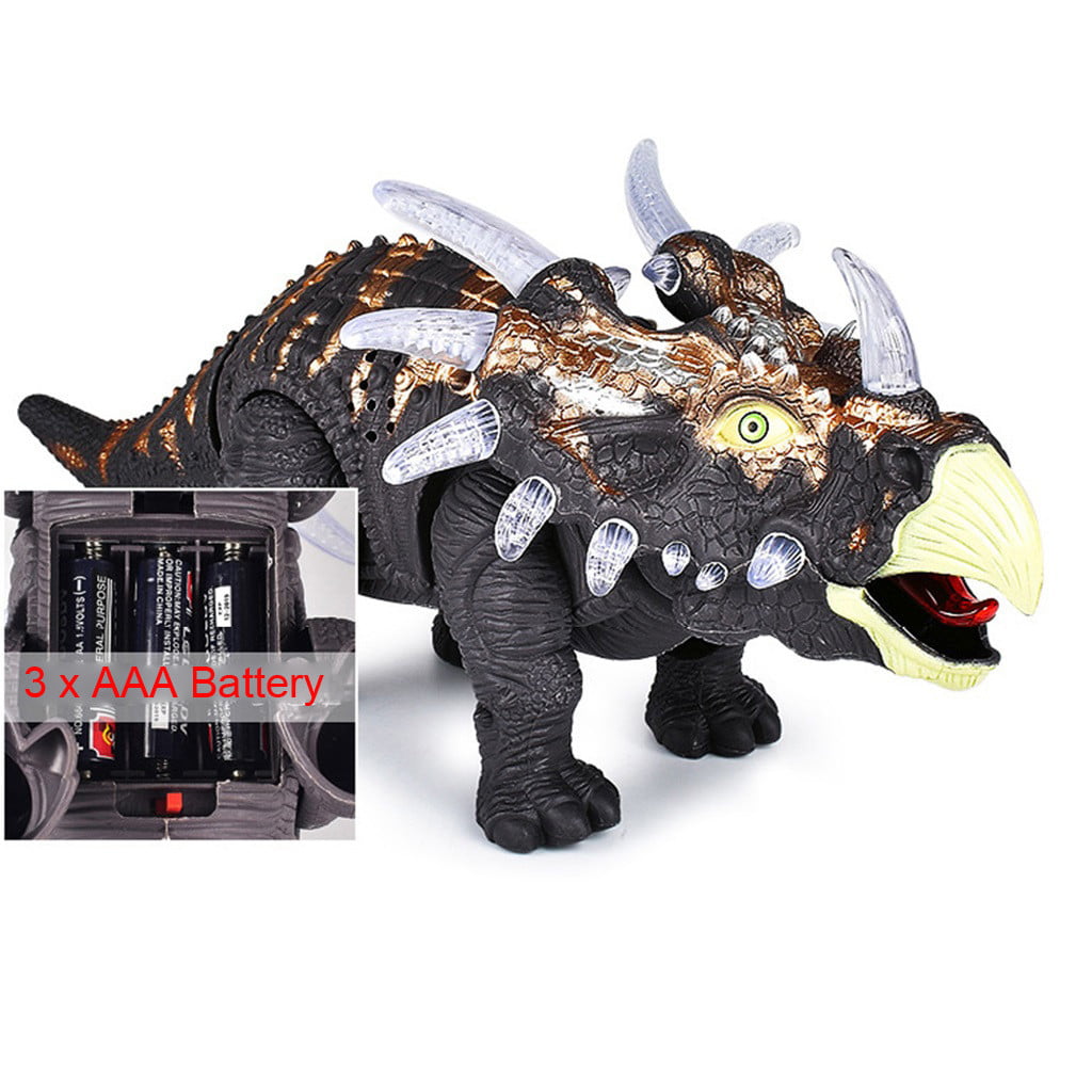 Walking Triceratops Dinosaur Figure With Lights Sounds Real Movement Kids Toy I