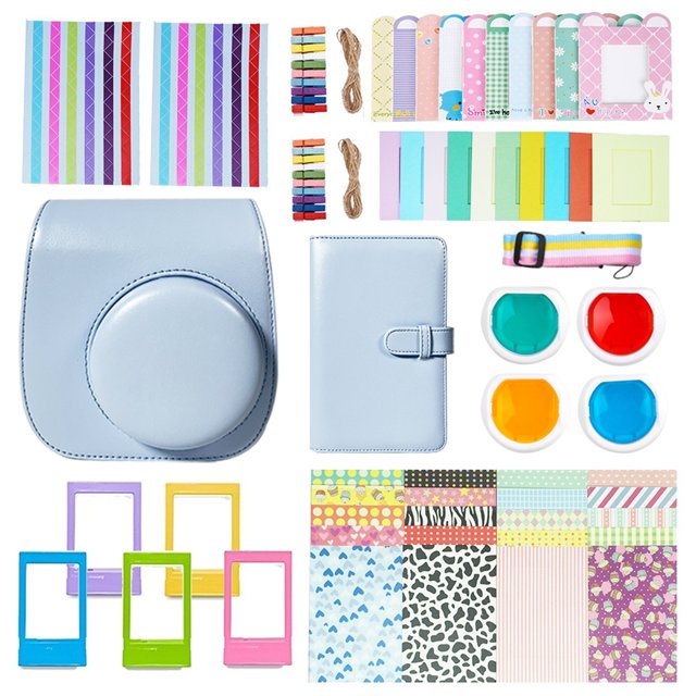 Conjuntos de accesorios para cámara 12 en 1, filtros, pegatinas para bolsa de cámara para Instax Mini 12