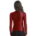 thumbnail image 2 of YIZYIF Womens Glossy Long Sleeve T-Shirt Seamless Nylon Spandex Tops for Running Fitness Workout, 2 of 7