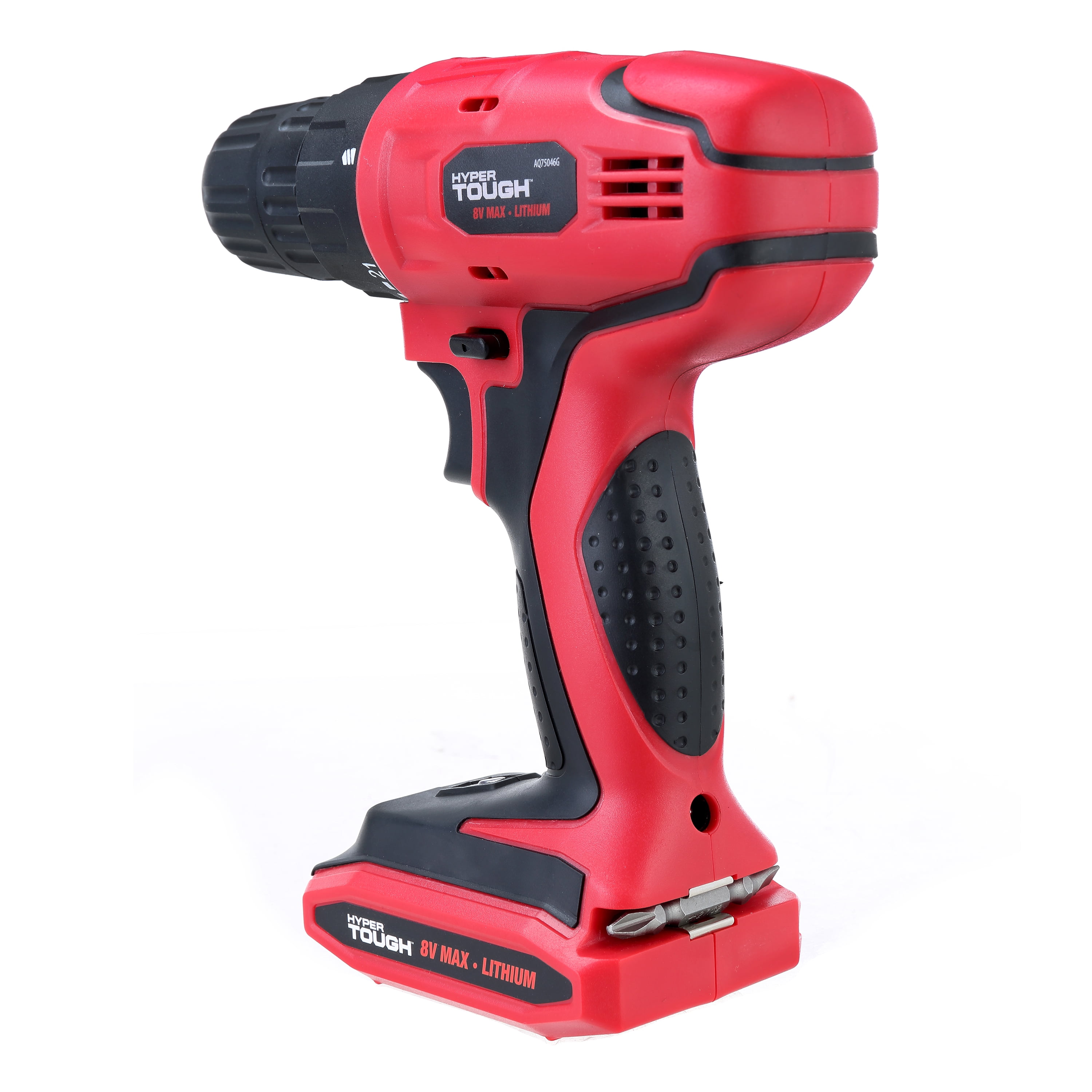 Hyper Tough 8V Max Cordless Drill 3 8 inch Chuck Non removable 1.5Ah Battery with Charger Bit Holder LED Light Walmart
