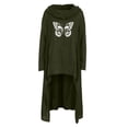 thumbnail image 3 of KHONTS Retro Long Hooded Sweatshirt for Women Graphic High Low Hem Gothic Hoodies Long Sleeve Oversized Pocket Tops Army Green M, 3 of 6