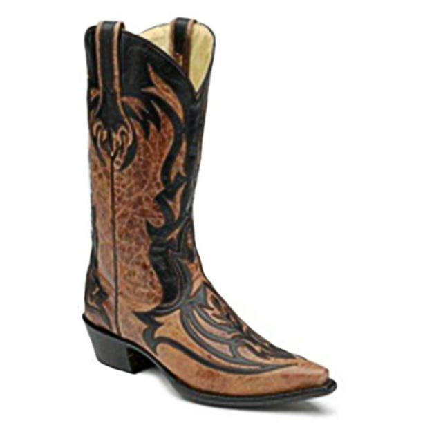 Corral Boots - Corral Men's G1091 Laser Overlay Brown Cowboy Boots 11 D