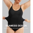 thumbnail image 2 of MANIFIQUE 2 Packs Plus Size Womens Seamless Shapewear Bodysuit 1X-4XL Tummy Control Butt Lifter Adjustable Straps Crotch Hook, 2 of 7