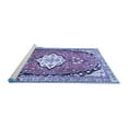 thumbnail image 2 of Ahgly Company Machine Washable Indoor Rectangle Medallion Blue Traditional Area Rugs, 6' x 9', 2 of 4