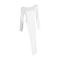 thumbnail image 5 of Gamivast Maxi Dress for Women Scoop Neck Long Sleeve High Slit Tunic Top Longline Shirt Style Casual Outfits Streetwear Fashion Side Split Dress Wear, 5 of 5