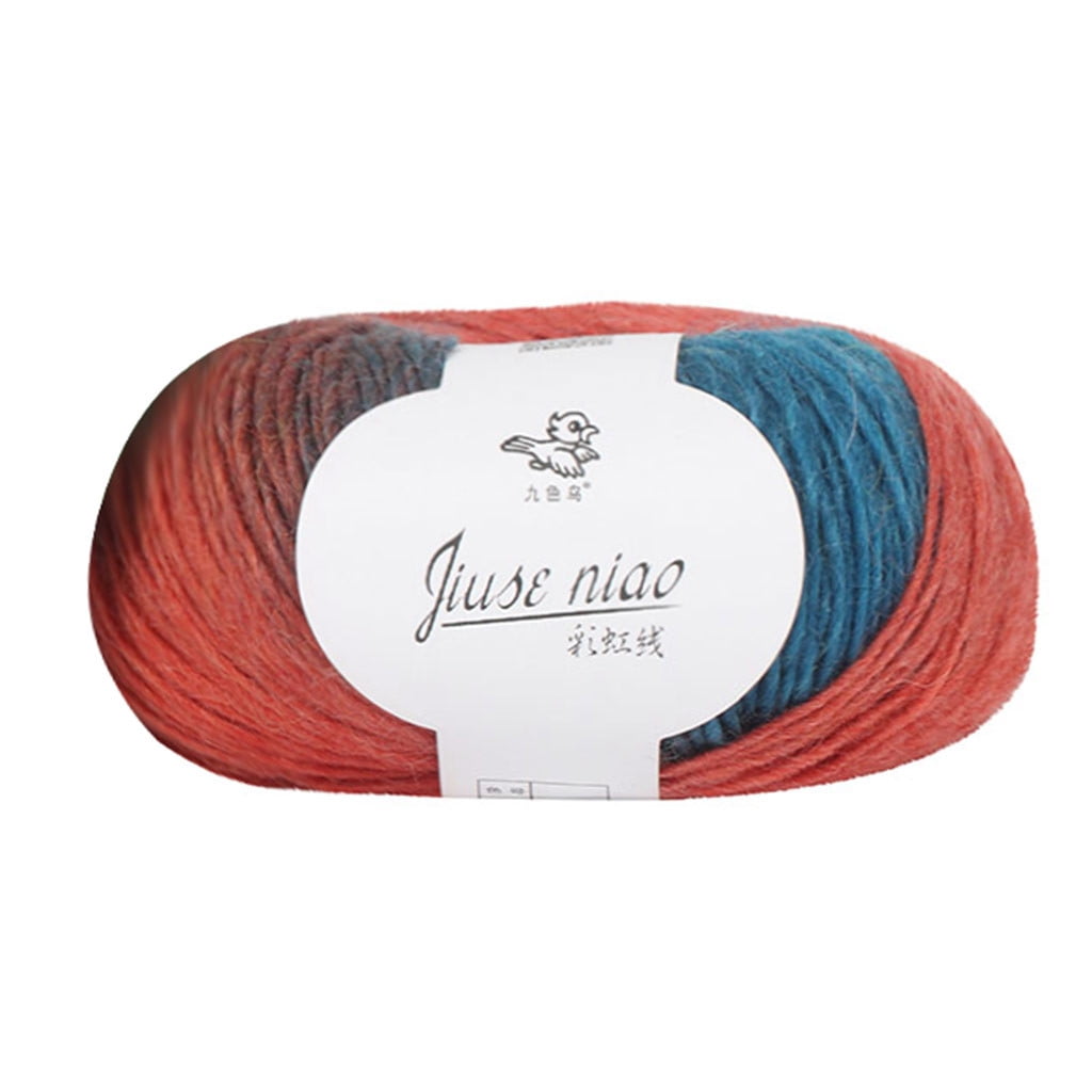 Uheoun Bulk Yarn Clearance Sale for Crocheting, Dyed Rainbow Wool Line  Color Gradient Diy Sweater Hat Scarf Line