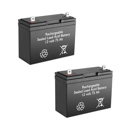 BatteryGuy Electric Mobility Sparky Joystick GP24 replacement 12V 75Ah battery - BatteryGuy brand equivalent (Qty of 2)
