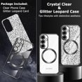 thumbnail image 4 of Magnetic Clear for Samsung Galaxy S24 Case Leopard Glitter [Compatible with Magsafe] Slim Soft TPU Electroplated Shockproof Protective Phone Case Cover for Samsung Galaxy S24 Black, 4 of 14