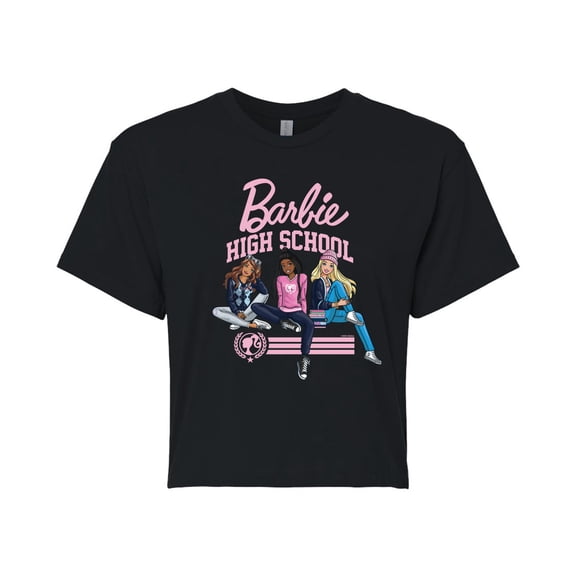 Barbie - High School Dolls - Juniors Cropped Cotton Blend T-Shirt