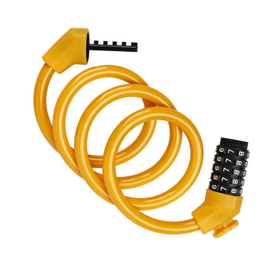 5Digit Resettable Combination Coiling Cable Lock Waterproof Anti Theft Cable Locks Weatherproof Coiled Cable Lock