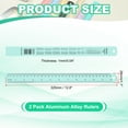 thumbnail image 2 of Uxcell 30cm/12" Metal Ruler, 2 Pack Aluminum Alloy Rulers with Centimeters, Millimeters, Inches and Conversion Table Straight Edge Ruler for Writing Machinist Drafting, Blue Green, 2 of 6