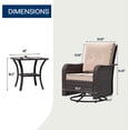 thumbnail image 5 of Kullavik 3PCS Wicker Rocking Chair Swivel Chairs, Patio Furniture Set Rattan Rocking Bistro Sets with Coffee Table for Outdoor Porch Deck Garden Backyard,Sand, 5 of 9