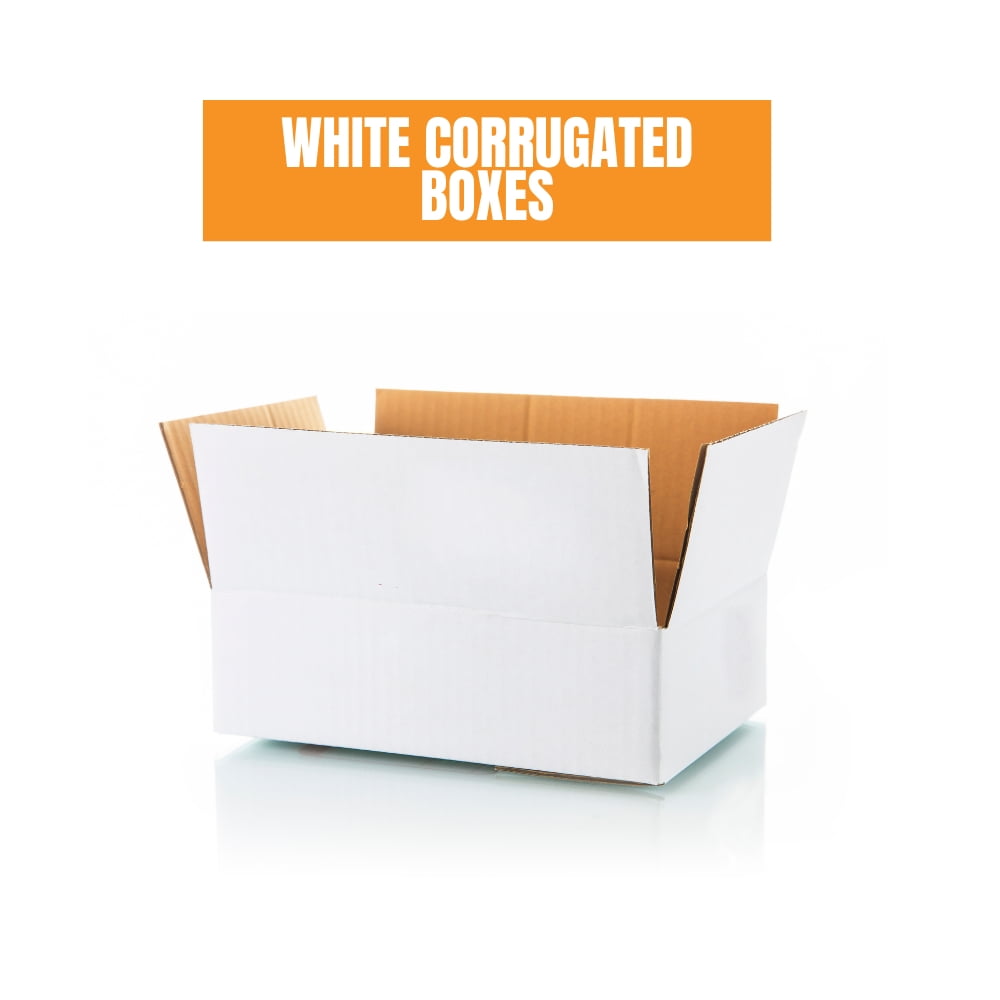 25 - 10 x 8 x 6 White Corrugated Shipping Mailer Packing Box Boxes