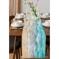 thumbnail image 2 of Table Runner Dresser Scarf 13 x 72 Inch Summer Coastal Teal Beach Ocean Wave Table Runners Non-Slip Heat Kitchen Dining Table Decor for Indoor Outdoor Home Party Decoration, 2 of 7