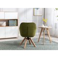 thumbnail image 4 of Modern Swivel Office Chair Dining Chair with Rubber Wood Legs &Thick Felt Foot Pads, Velvet Tufted Upholstered Accent Chair, Cute Vanity Chair Armchair for Living Room Bedroom, Olive, 4 of 7