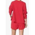 thumbnail image 2 of TheMogan Women's PLUS Cotton Terry Long Sleeve Oversized Top & Drawstring Shorts SET, 2 of 7