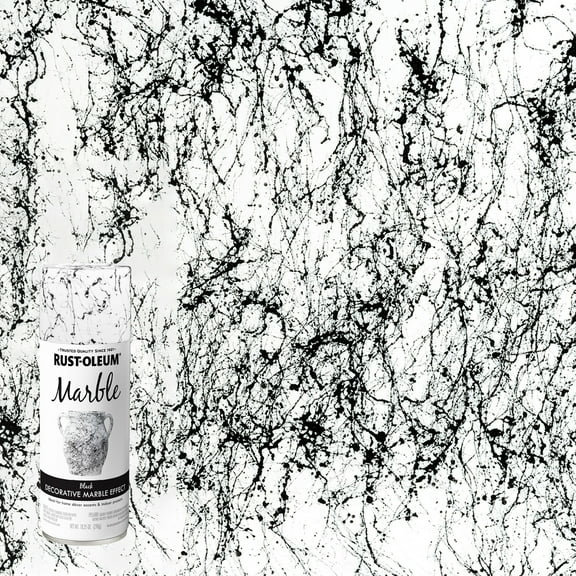 Black, Rust-Oleum Specialty Marble Flat Spray Paint-372484, 10.25 oz