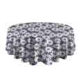 thumbnail image 5 of Blue Daisy Flower Floral Pattern Round Tablecloth 60"x60",Wrinkle Wipeable Table Cloth for Kitchen Dining Room Picnic Patio Party, 5 of 6