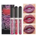 thumbnail image 4 of Elecool 3pcs Glitter Lipstick Set Waterproof Sexy Blue Purple Black Lip Gloss Shiny Lip Tint, 4 of 5