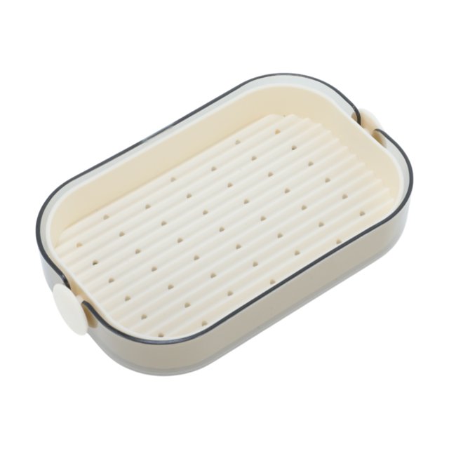 Ofertas Únicas 1 Pc Plato de Jabón Doble Capa Soporte de Jabón Drenante para Baño Gris