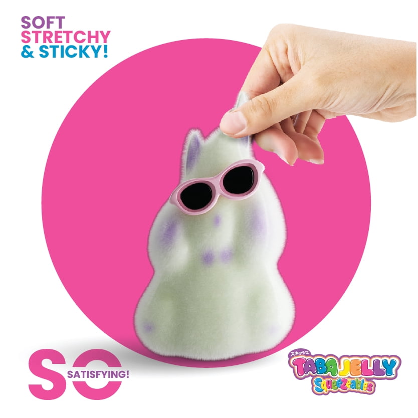 Taba Jelly Squishies Glow Hammy - FuFu Squeeze Stress Relief Toy for Kids & Adults - Stretchy & Sticky Fun Sensory Play with Decorations - Relaxing Fidget Toy for Anxiety Relief & Calming Exercise