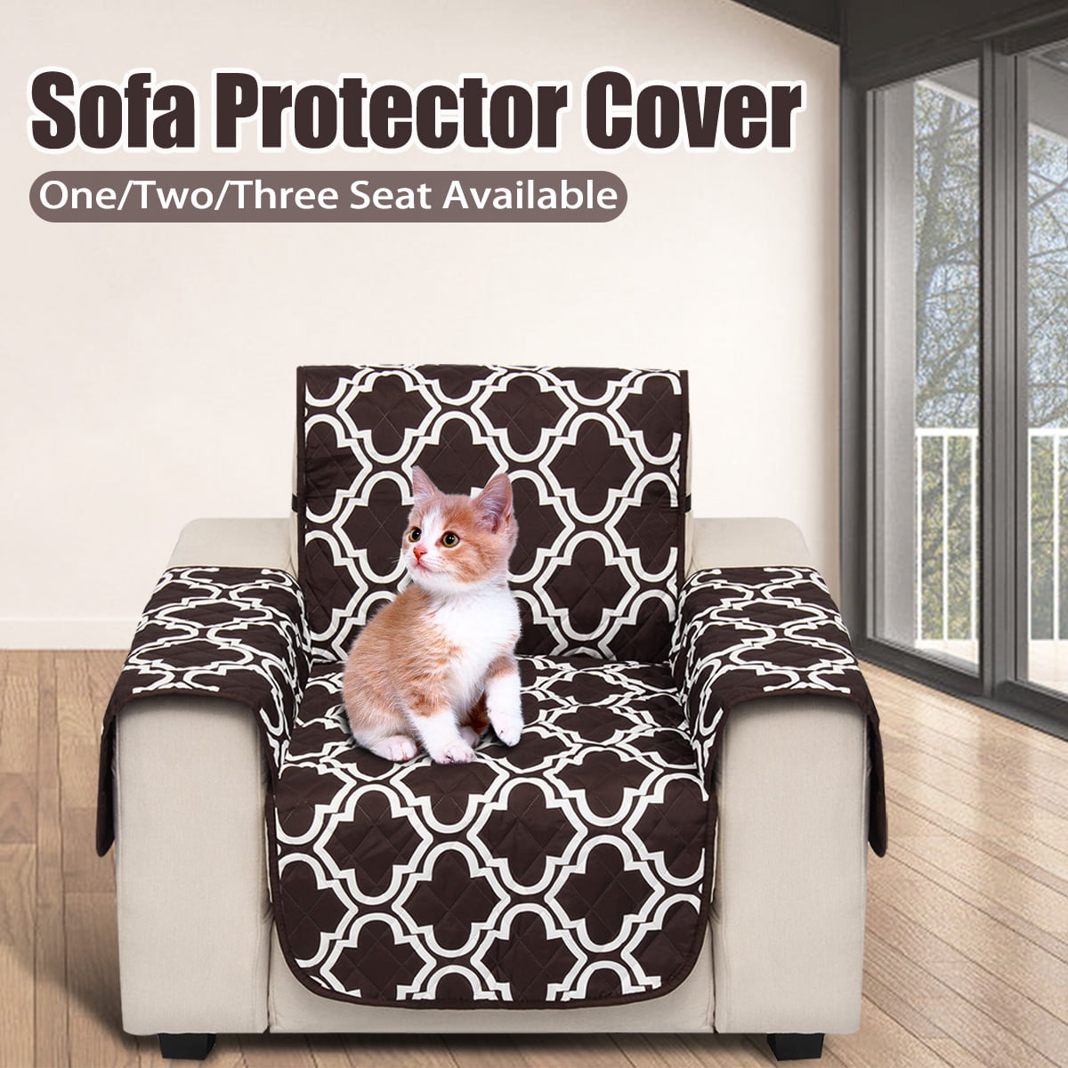 Details about   Reversible Sofa Slipcover Waterproof Couch Cover Chair Throw Mat for 3 Seater 