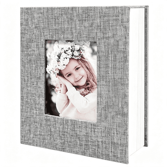 CCOCC Photo Album 4X6 100 Pockets,Linen Cover Top Loader Vertical,Slip-In Picture Grey Pockets Albums for Wedding,Family,Anniversary,Baby,Vacation 4X6 Photo Albums