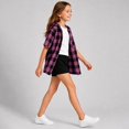 thumbnail image 6 of JAJAHO Girls Flannel Shirt Kids Plaid Hoodie Short Sleeve Button Down Shirts For 4-14 Years, 6 of 6