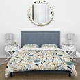 thumbnail image 3 of Designart "Serene Blue White Nordic Blooms" Floral Bedding Covert Set - Cottage Bed Set With 2 Shams, 3 of 5