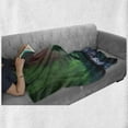 thumbnail image 6 of Aurora Borealis Soft Flannel Fleece Throw Blanket, Jokulsarlon Lagoon in Iceland Outdoor Scene Polar Exploring Night Sky, Cozy Plush for Indoor and Outdoor Use, 50" x 70", Multicolor, by Ambesonne, 6 of 6