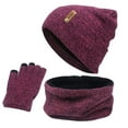 thumbnail image 1 of Conjunto de gorro y bufanda Prolriy para mujer y hombre, gorro de lana cálido para otoño e invierno, bufanda, guantes, tres gorros de punto para la nieve, mitones y bufandas, guantes de invierno para, 1 of 6