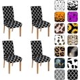 thumbnail image 1 of Chair Covers for Dining Room Set of 4, Stretch Dining Chair Cover 4 Pieces, Washable Kitchen Parsons Chair Slipcovers 4 Pack, Removable Seat Protector for Home and Party, 1 of 5
