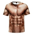 thumbnail image 1 of T-Shirt 3D pour Hommes, Simulation de Musculation, Manches Courtes, Col Rond, Haut de Poitrine, 1 of 3