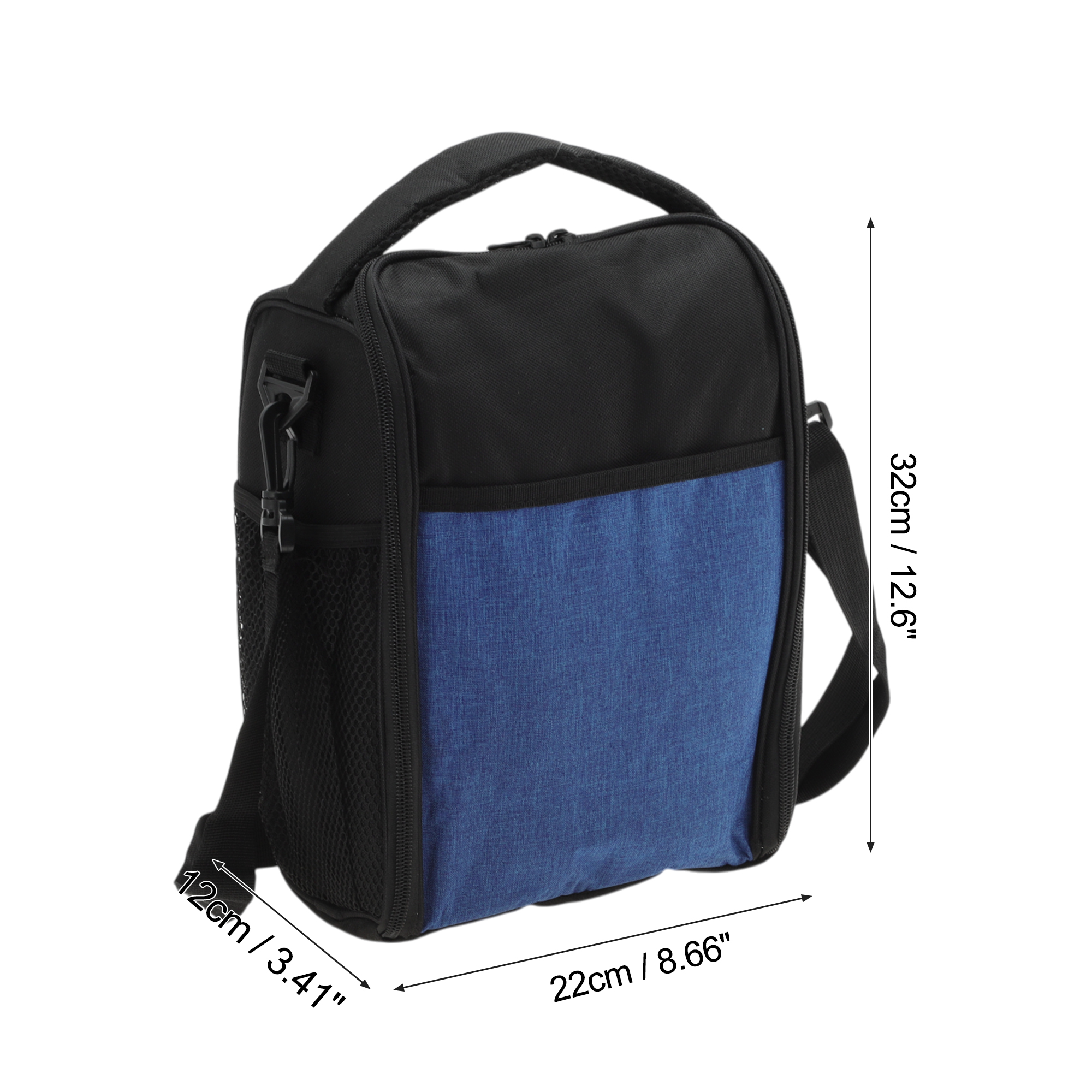 Unique Bargains Thickened Lunch Bag 1 Pc Blue, Black
