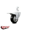 thumbnail image 2 of 3 Inch Black Poly Wheel Swivel 7/8 Inch Square Stem Caster with Total Lock Brake, 2 of 2