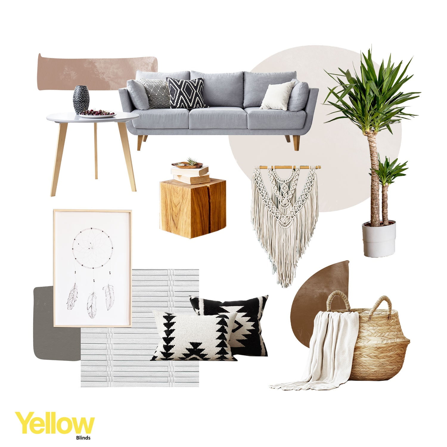 Yellow Blinds 29"W x 64"H Natural Woven Cordless Light Filtering Bamboo Roman Shades for Window, Vanilla