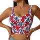thumbnail image 1 of Fotbe Palm Tree Pattern on Red Sujetador Deportivo Largo sin Aros para Mujer con Almohadillas y Soporte Medio, Transpirable y Absorbente, Camiseta Tipo Chaleco o Tank Top-Large, 1 of 8