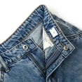 thumbnail image 6 of KIDSCOOL SPACE Little Girls' Wide-leg Jeans, Elastic Band Inside Big Patchwork Flared Denim Pants,Light Blue,6-7 Years, 6 of 6