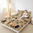 thumbnail image 4 of Erosebridal Capybara Print Kids Queen Sheet Sets, Brown Rustic Camo Bed Set, 4 Pieces, 4 of 5