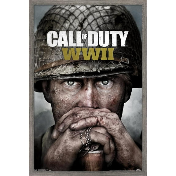 Call of Duty: WWII - Key Art Wall Poster, 14.725" x 22.375", Framed