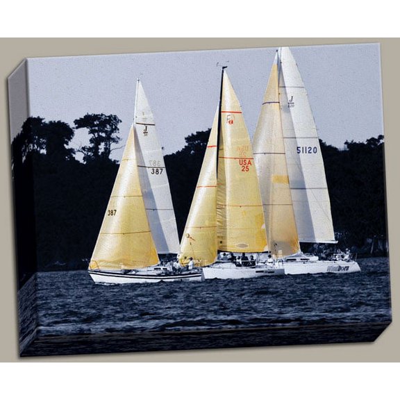Canvas Race At Annapolis Dock Inspirational Freedom Art Yacht Sailing Boat Retro Sail Classic 16x12
