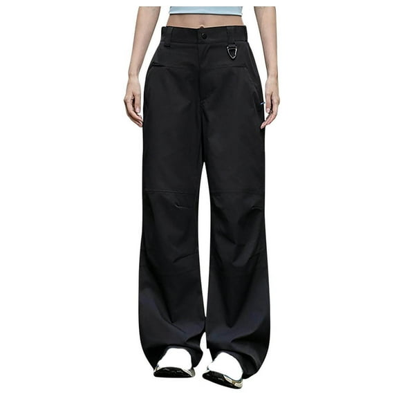 Fall Savings! SROBPTY Womens Sports Pants, Ladies' Solid Color Csual Versatile Waterproof and Windproof Outdoor Sports Pants Long Pants Black, M