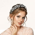 thumbnail image 2 of Diadema de Patrón de Leopardo Unique Bargains Ancha Elástica con Nudo Negra, 2 of 7