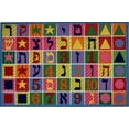 thumbnail image 1 of Fun Rugs Rectangle Multi-Colored Hebrew Numbers & Letters Nylon Kids Rug, 1 of 2
