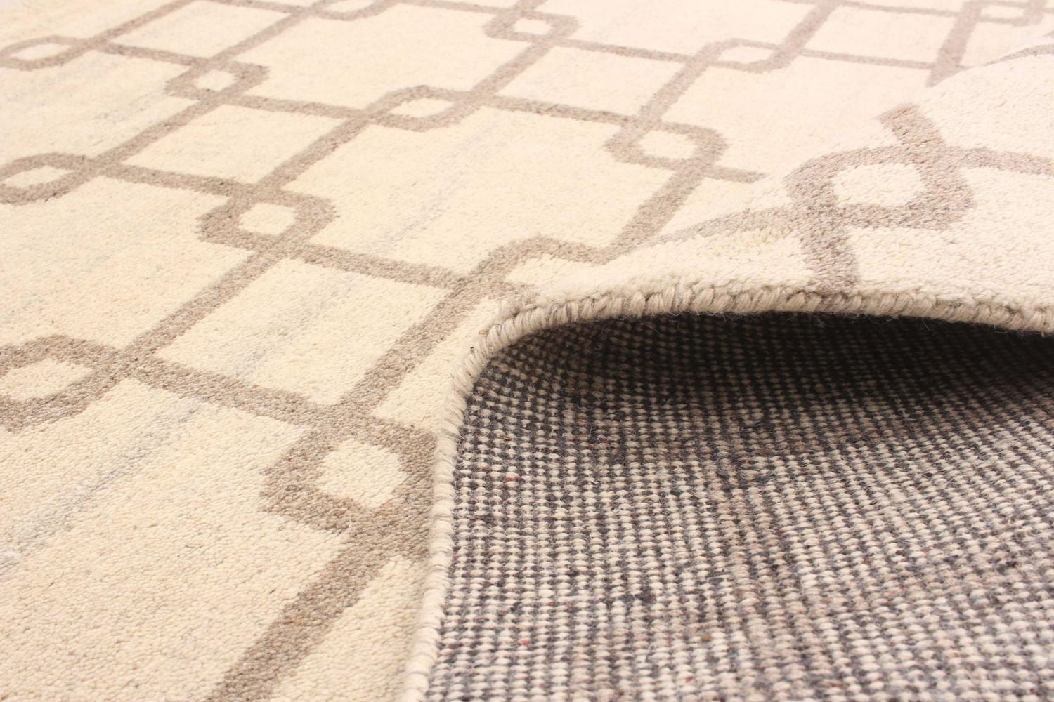 ECARPETGALLERY 4'11" x 7'8" Moroccan Tangier Hand-knotted Area Rug for Living Room, Dining Room and Bedroom in Ivory