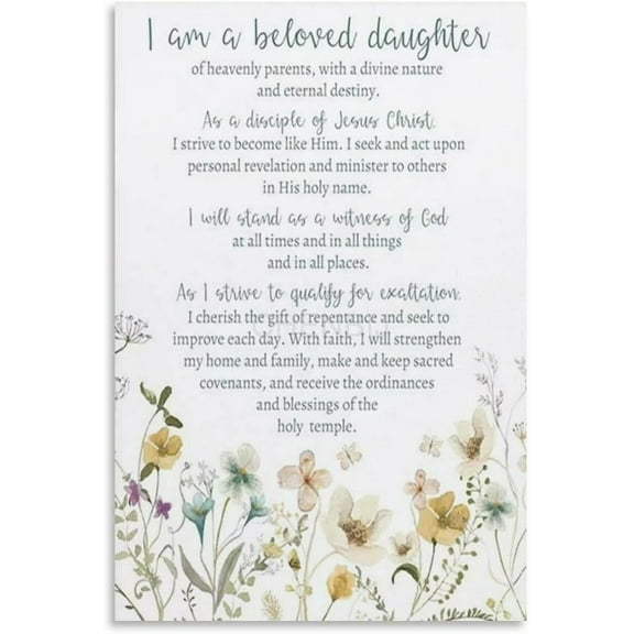 LDS Young Women Theme Poster 3 Canvas Painting Posters And Prints Wall Art for Living Room Bedroom Decor