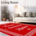 thumbnail image 2 of ODIKA 5'x7' Machine Washable Non-Slip Area Rug, Jolly Season Greeting Front Porch Welcoming High Traffic Rug, Red, 642000, 2 of 5