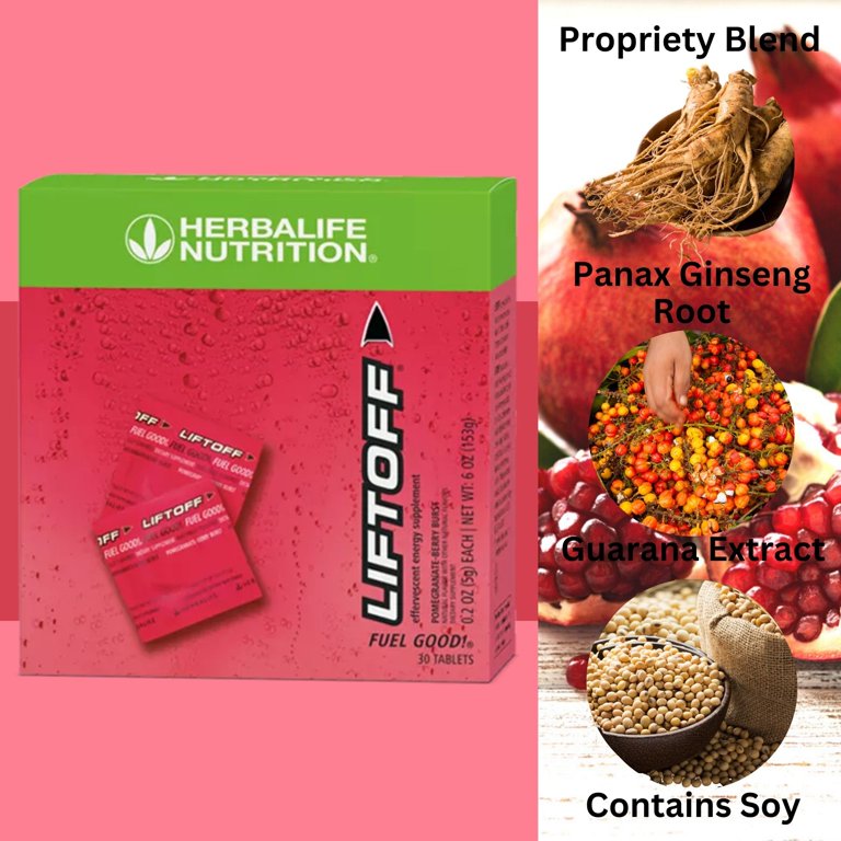 Herbalife Liftoff Energy Drink, Pomegranate Berry Burst, 30