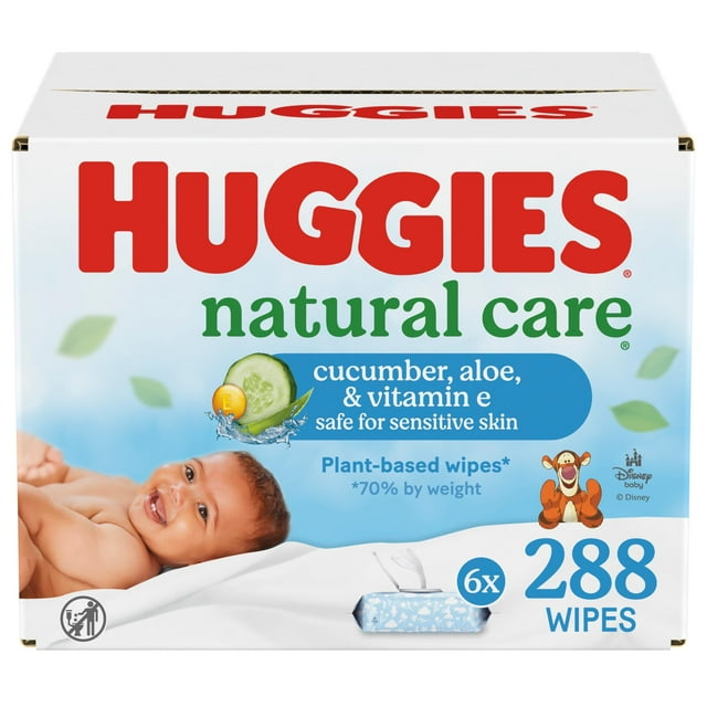 Toallitas húmedas Huggies Natural Care con pepino, aloe y vitamina E